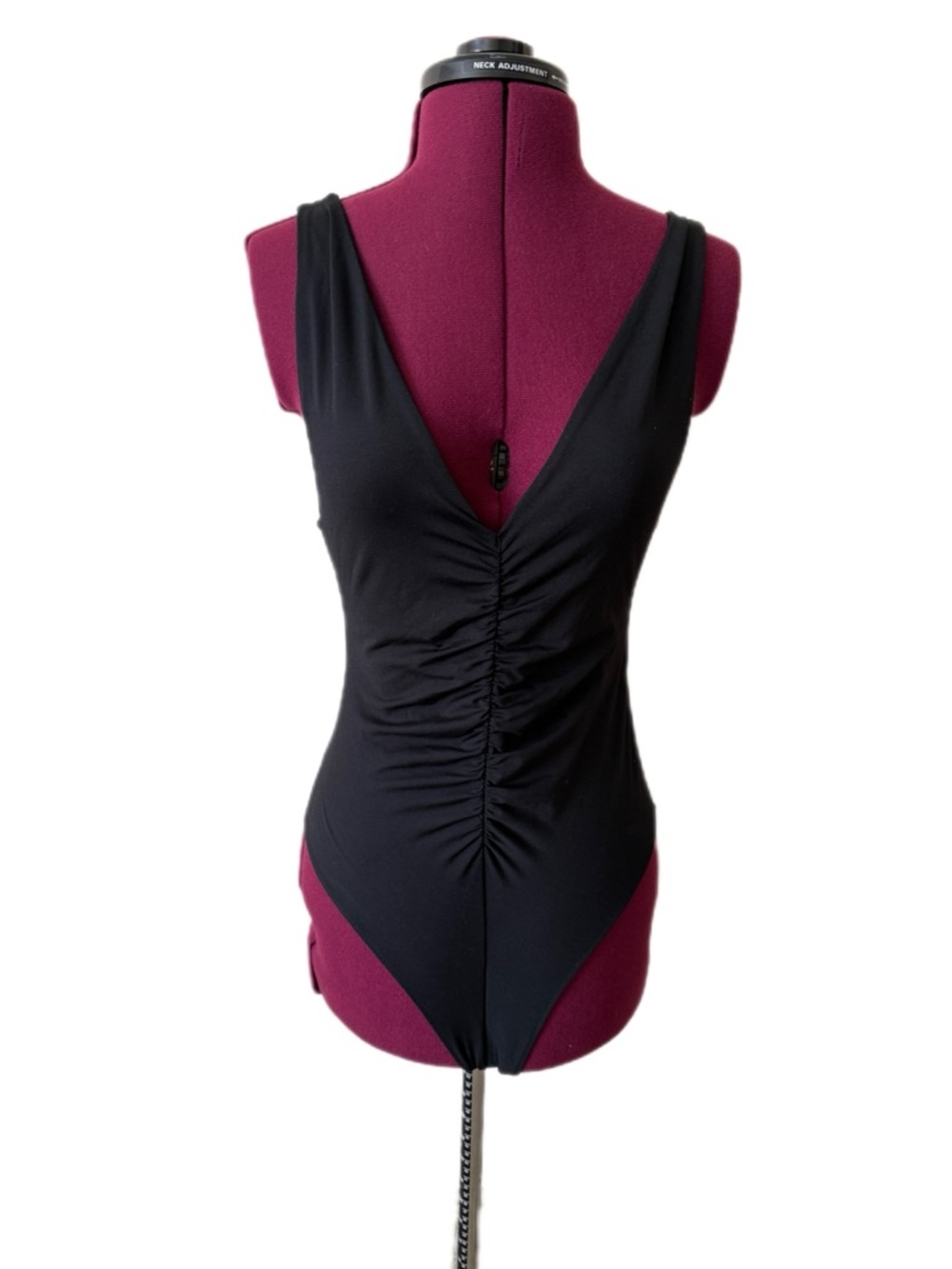 Zara Black Ruched V-Neck Women's Top Bodysuit Size M